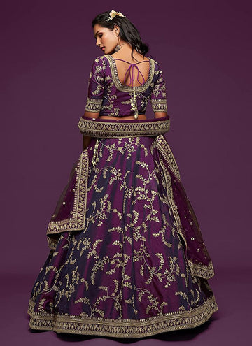 Wedding Purple Bridal Lehenga in Art Silk Fabric